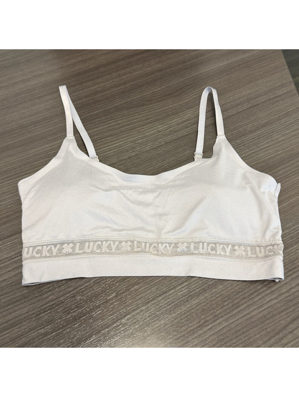 Lucky Brand Sports Bra Adjustable Strap Wireless Lilac Bralette Size Medium